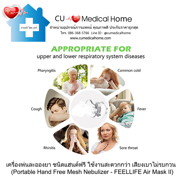 เครื่องพ่นละอองยา แบบพกพา ชนิดแฮนด์ฟรี (Portable Hand Free Mesh Nebulizer) เครื่องพ่นละอองยา แบบพกพา ชนิดแฮนด์ฟรี (Portable Hand Free Mesh Nebulizer)