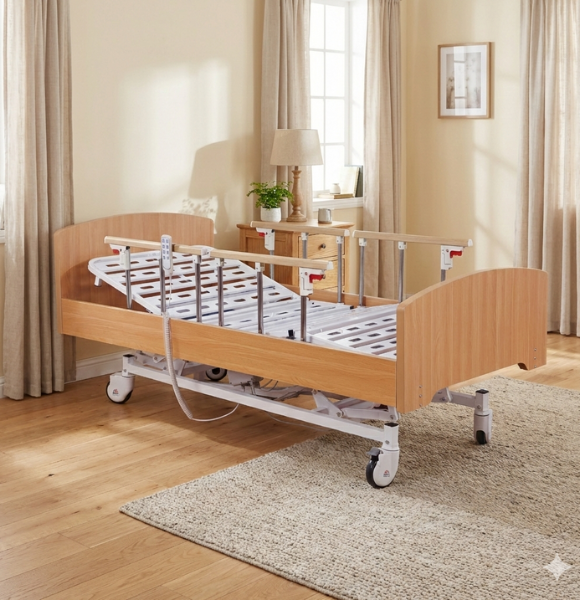 เตียงผู้ป่วยไฟฟ้า 4 ฟังก์ชั่น วัสดุไม้ (Wooden Electric Bed)