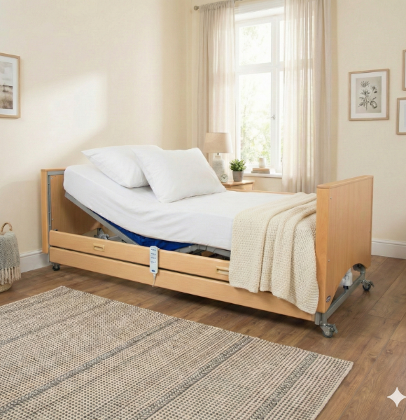 เตียงผู้สูงอายุไฟฟ้า ดีไซน์ไม้ลักซ์ชัวรี่ ยี่ห้อ INVACARE Medley Ergo