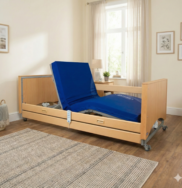 เตียงผู้สูงอายุไฟฟ้า ดีไซน์ไม้ลักซ์ชัวรี่ ยี่ห้อ INVACARE Medley Ergo