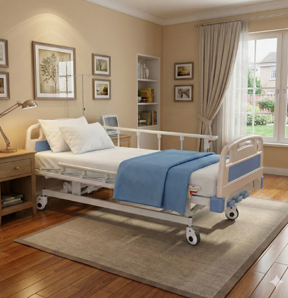 เตียงผู้ป่วย เตียงโรงพยาบาล มือหมุน 3 ฟังก์ชั่น (Manual Hospital Bed)