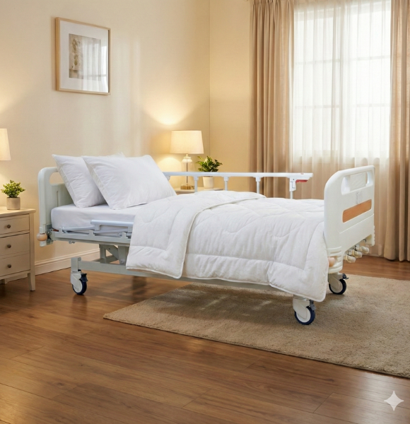 เตียงผู้ป่วย เตียงโรงพยาบาล มือหมุน 3 ฟังก์ชั่น (Manual Hospital Bed)