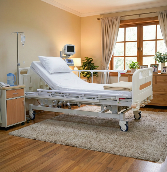 เตียงผู้ป่วย เตียงโรงพยาบาล มือหมุน 3 ฟังก์ชั่น (Manual Hospital Bed)